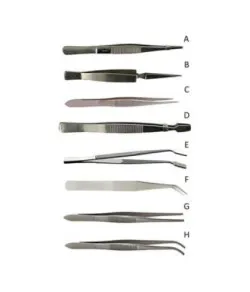 Stainless steel tweezers 120 mm Pointed tip, curved (F)