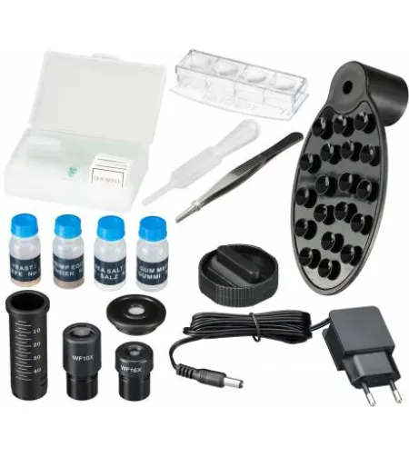 Mikroskops NATIONAL GEOGRAPHIC 40X-1280X ar eksperimentālo komplektu un viedtālruņa adapte