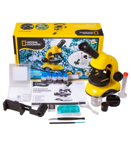Mikroskopas rinkinys studentams National Geographic Biolux 40x-800x