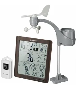 Weather Center Bresser ClimaTemp XXL with 21x24x2,5cm Display in wooden Design