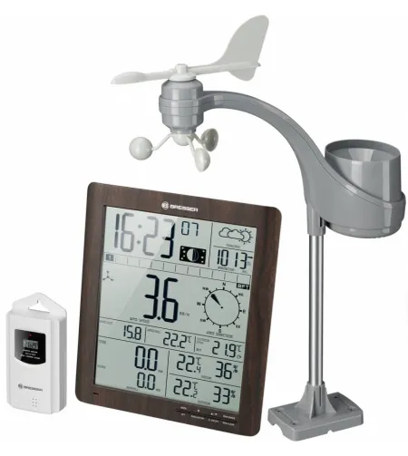 Weather Center Bresser ClimaTemp XXL with 21x24x2,5cm Display in wooden Design