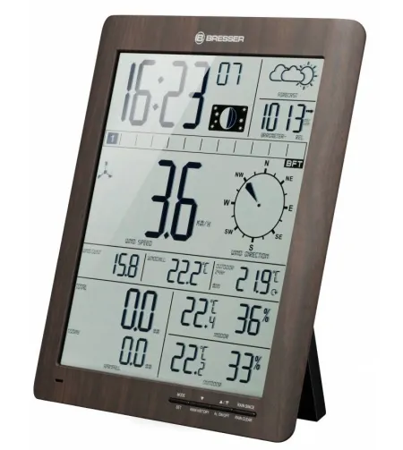 Weather Center Bresser ClimaTemp XXL with 21x24x2,5cm Display in wooden Design