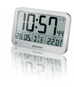 Wall /Table Clock silver Bresser MyTime MC LCD