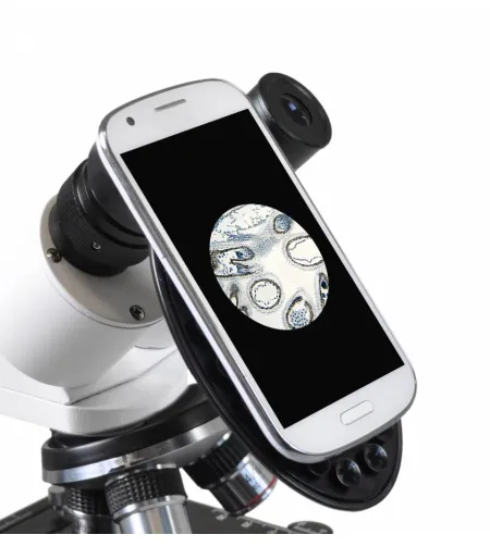 Stereomikroskopas Bresser Erudit Basic Bino 40X-400X su išmaniųjų telefonų adapteriu