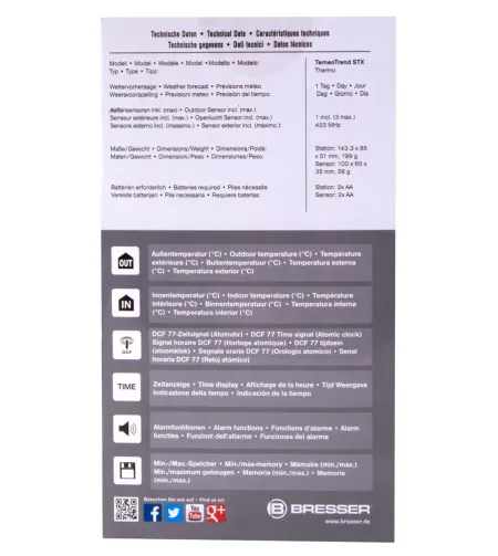 Weather Station Bresser TemeoTrend STX RC , white