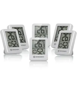 BRESSER Temeo Hygro Indikaator 6-osaline komplekt Thermo-/Hügromeetri valge