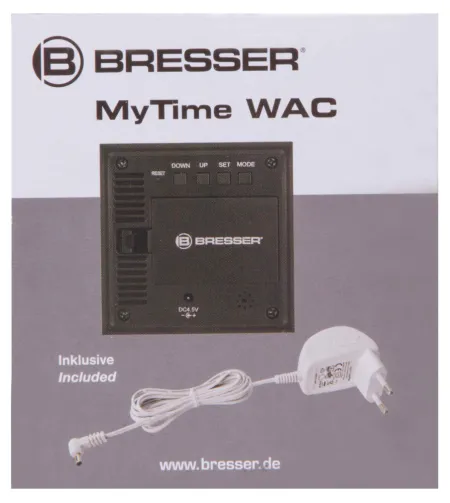 Bresser MyTime WAC Tabletop Alarm Clock, black