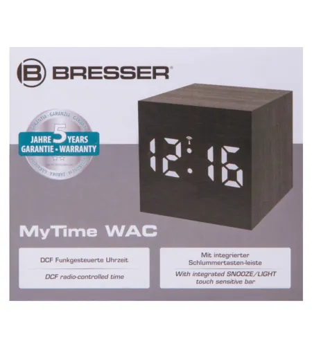 Bresser MyTime WAC Tabletop Alarm Clock, black