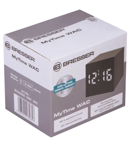 Bresser MyTime WAC Tabletop Alarm Clock, black