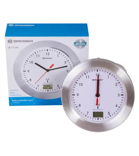Bresser MyTime Bath Waterproof Wall Clock, white