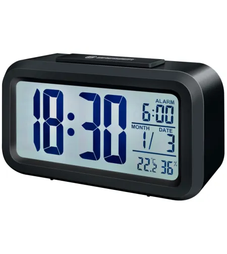 Bresser MyTime Duo LCD Alarm Clock, black