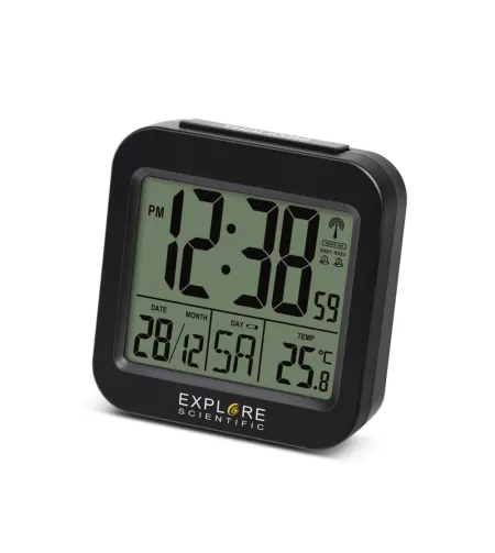 Explore Scientific RC Alarm Clock, black