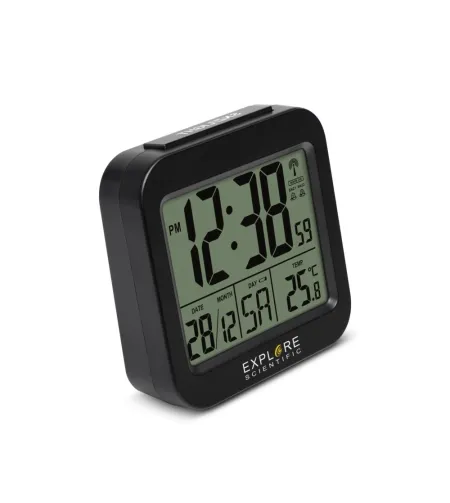 Explore Scientific RC Alarm Clock, black