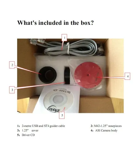 Teleskopo kamera ASI 120 MM-S Mono, ZWO