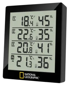 Thermo / hydrometer, black, 4 measurement results, NATIONAL GEOGRAPHIC