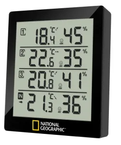 Thermo / hydrometer, black, 4 measurement results, NATIONAL GEOGRAPHIC