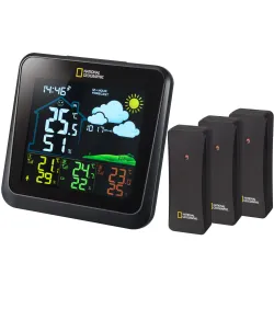 Weather Station with 3 Sensors, colour LCD, NATIONAL GEOGRAPHIC
