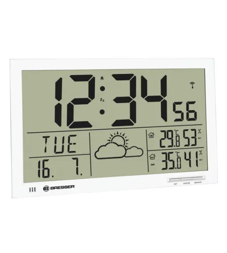 Bresser MyTime Jumbo LCD Wall Clock, white