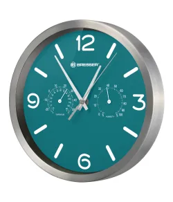 Bresser MyTime ND DCF Thermo/Hygro Wall Clock 25cm, petrol