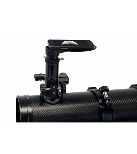 „BRESSER&ldquo; teleskopas „Pluto 114/500 EQ&ldquo; su išmaniųjų telefonų kameros adapteriu