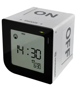 Bresser FlipMe Tabletop Alarm Clock, silver