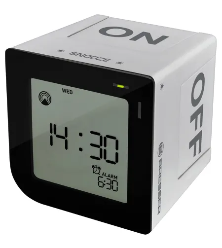 Bresser FlipMe Tabletop Alarm Clock, silver