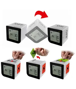 Bresser FlipMe Tabletop Alarm Clock, silver