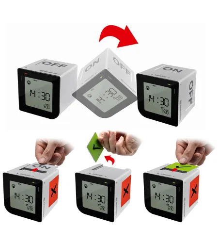 Bresser FlipMe Tabletop Alarm Clock, silver