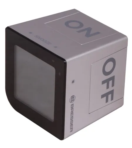 Bresser FlipMe Tabletop Alarm Clock, silver