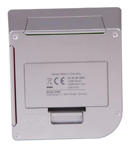 Bresser FlipMe Tabletop Alarm Clock, silver