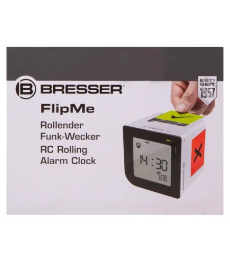 Bresser FlipMe Tabletop Alarm Clock, silver