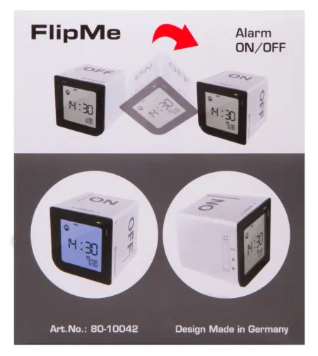 Bresser FlipMe Tabletop Alarm Clock, silver