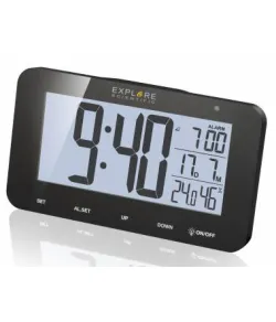 Explore Scientific RC Digital Alarm Clock, black