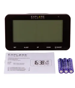 Explore Scientific RC Digital Alarm Clock, black
