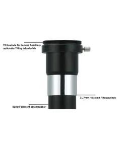 Vixen 2x Barlow objektiiv T2 keermega