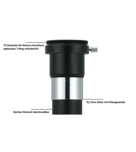 Vixen 2x Barlow Lens with T2 Thread