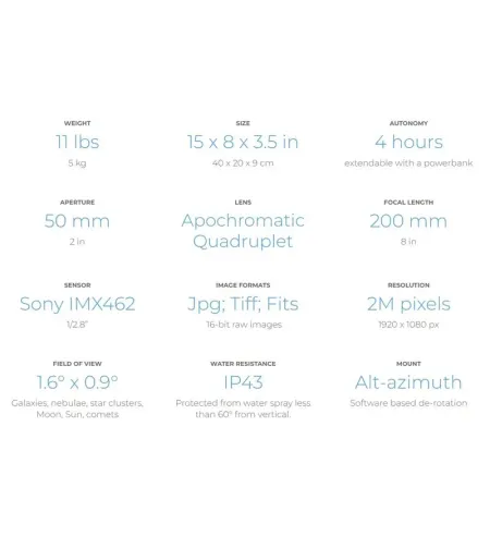 Teleskops AP 50/200 VESPERA, Vaonis