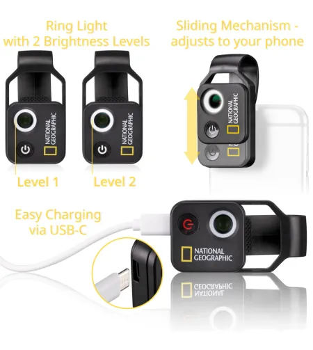 Kišeninis mikroskopas su CPL, 200x, NATIONAL GEOGRAPHIC