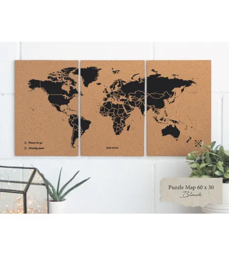 Miss Wood dėlionės žemėlapis M - juodas