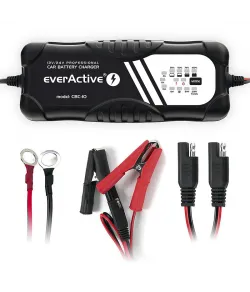 EverActive CBC-10 12V / 24V, 2-10A fully automatic charger for 7-300Ah batteries (car, mot