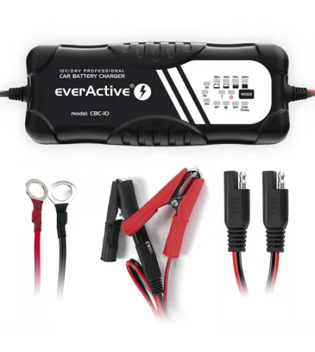 everActive CBC-10 12V/24V, 2-10A pilnībā automātisks lādētājs 7-300Ah akumulatoriem (auto,