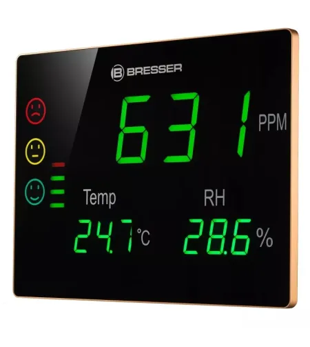 BRESSER CO2 measuring device Smile XXL with traffic lights and extra-large LED display