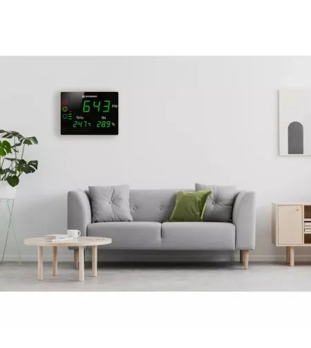 BRESSER CO2 measuring device Smile XXL with traffic lights and extra-large LED display