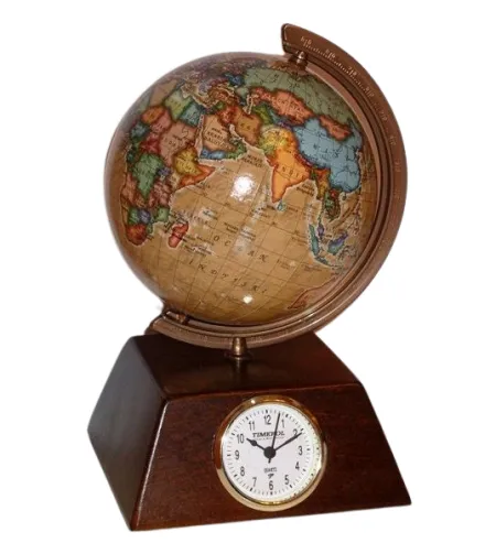 Globe 10 cm + pyramid clock (RU)