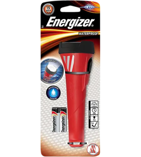 Energizer Waterproof Flashlight ENR 2AA Led W/O Ba