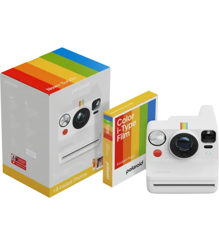 Polaroid Now+ Gen 3 White Bundle with Color Film (8 photos)