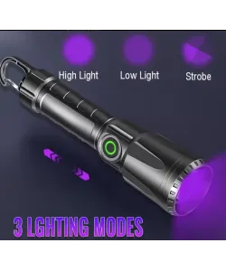 UV ultravioletinių spindulių LED žibintuvėlis 395 nM su priartinimu