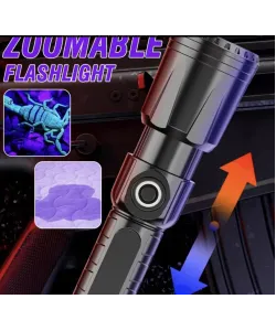 UV ultravioletinių spindulių LED žibintuvėlis 395 nM su priartinimu